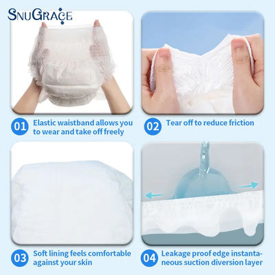 SnuGrace Certificato ISO9001/ISO14001/OHSAS18001 BV Super Spessore Adult Diaper Pull Up Pants