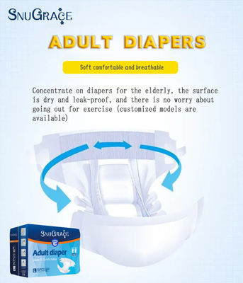SNUGRACE Adult Diaper offre campioni gratuiti per un rapido assorbimento e 75-150g di polpa di pelliccia