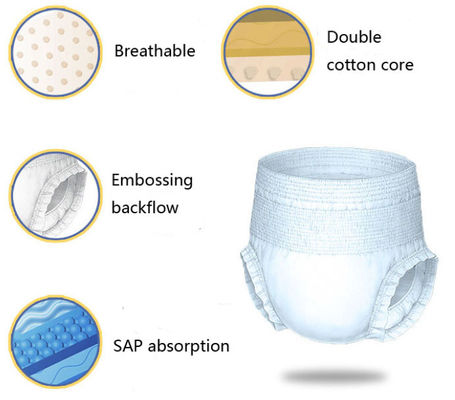 Grade Large Size Adult Pull Up Diaper con prezzi preferenziali Assorbimento morbido traspirante