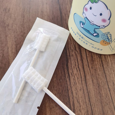 Disposable Baby Oral Skimmed Gaze Cleaning Brush Cotton Swab Mouth Tongue Cleaner