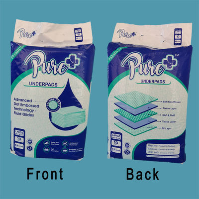 Colore personalizzato 5plied Core 60x90 Absorbente Pad Incontinenza Underpad cotone Pad chirurgico