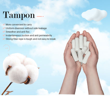 Tamponi a punto pulito di cotone biologico per adulti per il prodotto sanitario femminile