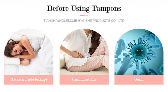 Tamponi a punto pulito di cotone biologico per adulti per il prodotto sanitario femminile