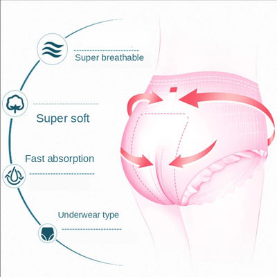 Pantaloni mestruali sanitari monouso per donne con etichetta privata e confortevole assorbente